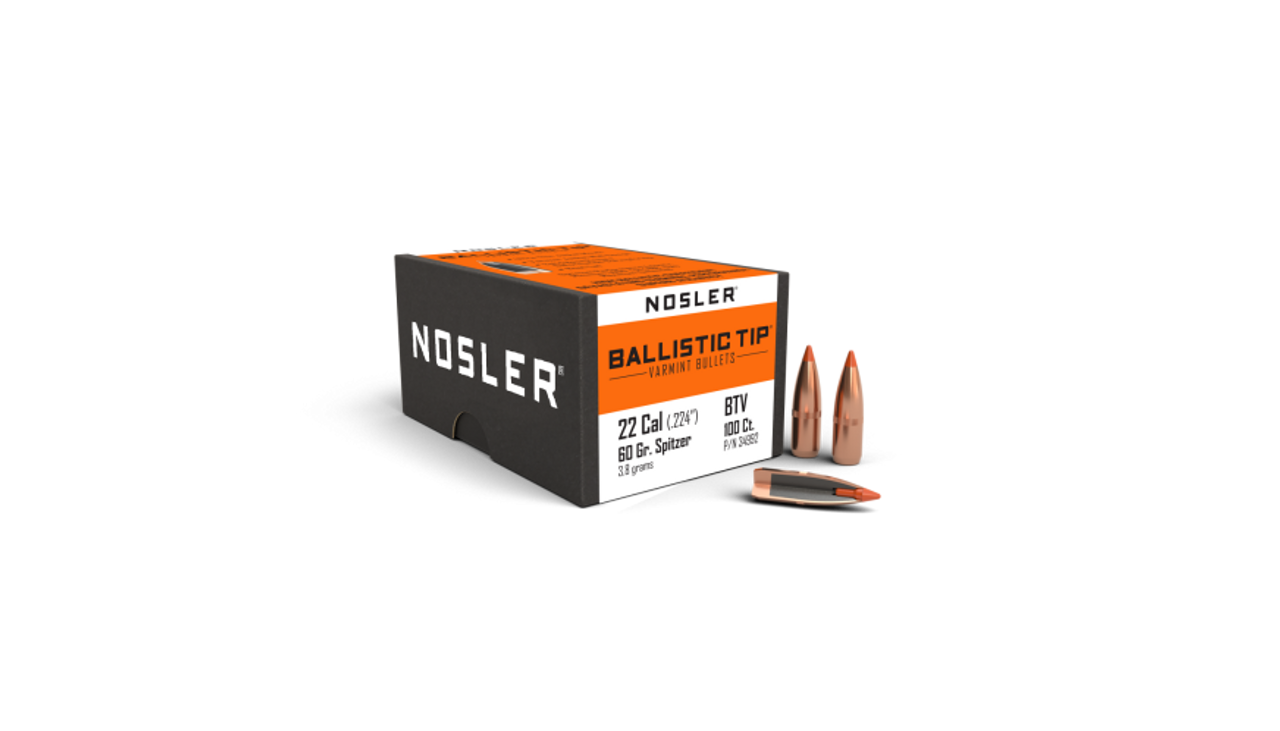 Nosler Ballistic Tip Varmint BT - 22 60g SP C495 (100ct) Bullets 34992
