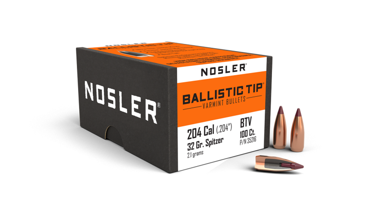 Nosler Ballistic Tip Varmint BT - 204 32g SP (100ct) Bullets 35216