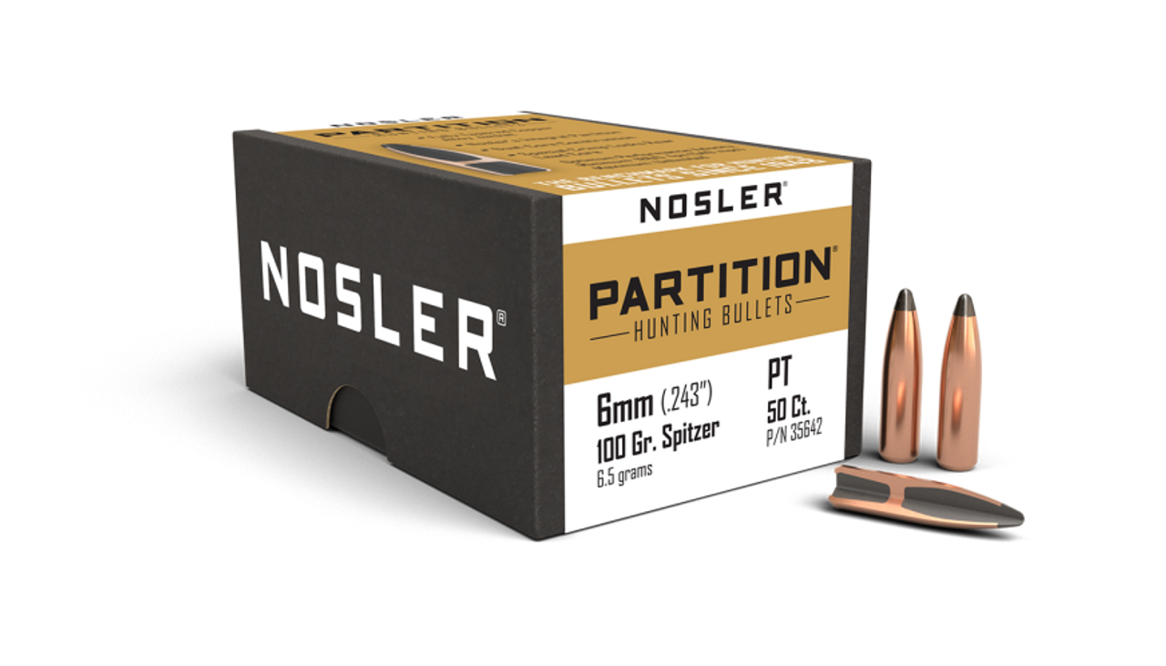 Nosler Partition P - 6mm 100g SP (50ct) Bullets 35642