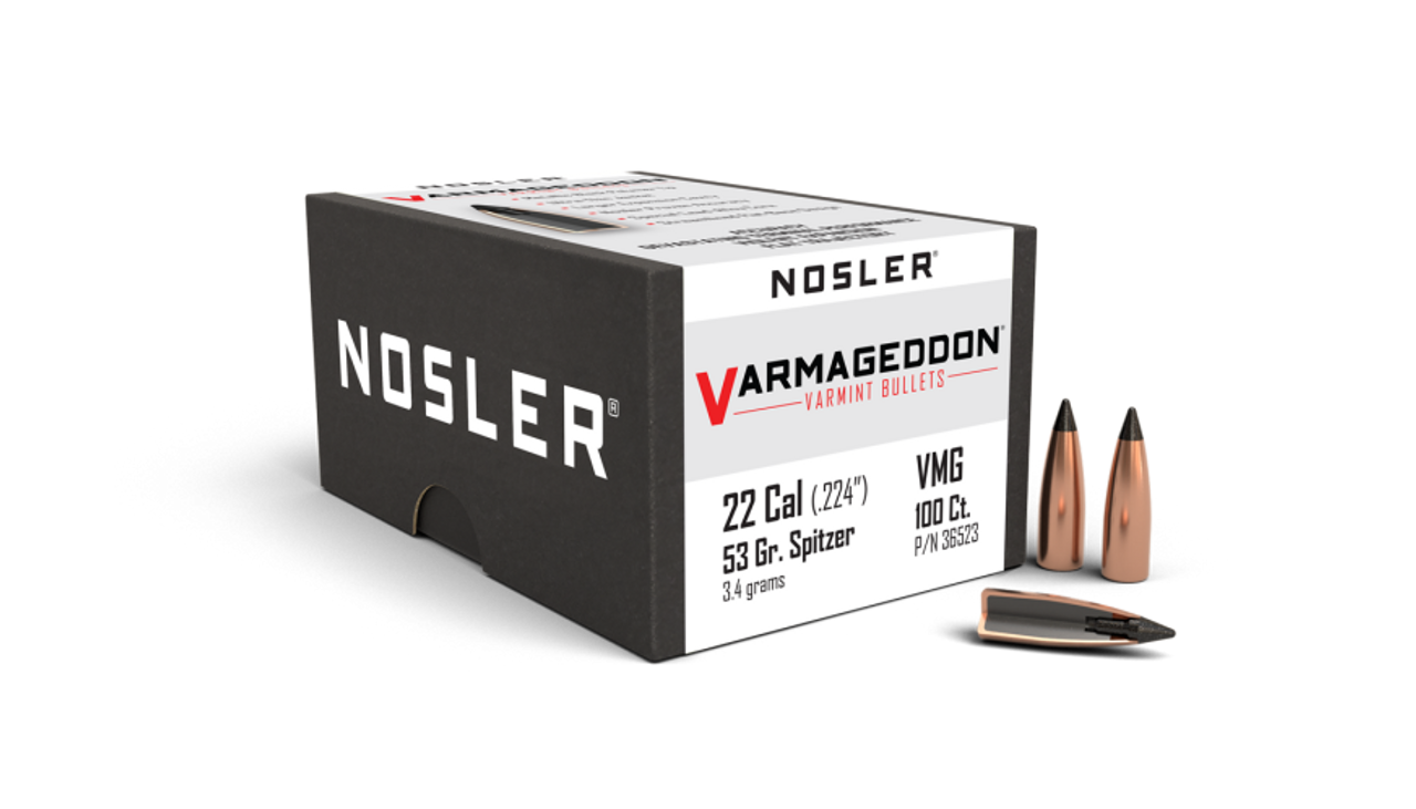 Nosler Varmageddon VG - 22 53g FB Tipped (100ct) Bullets 36523