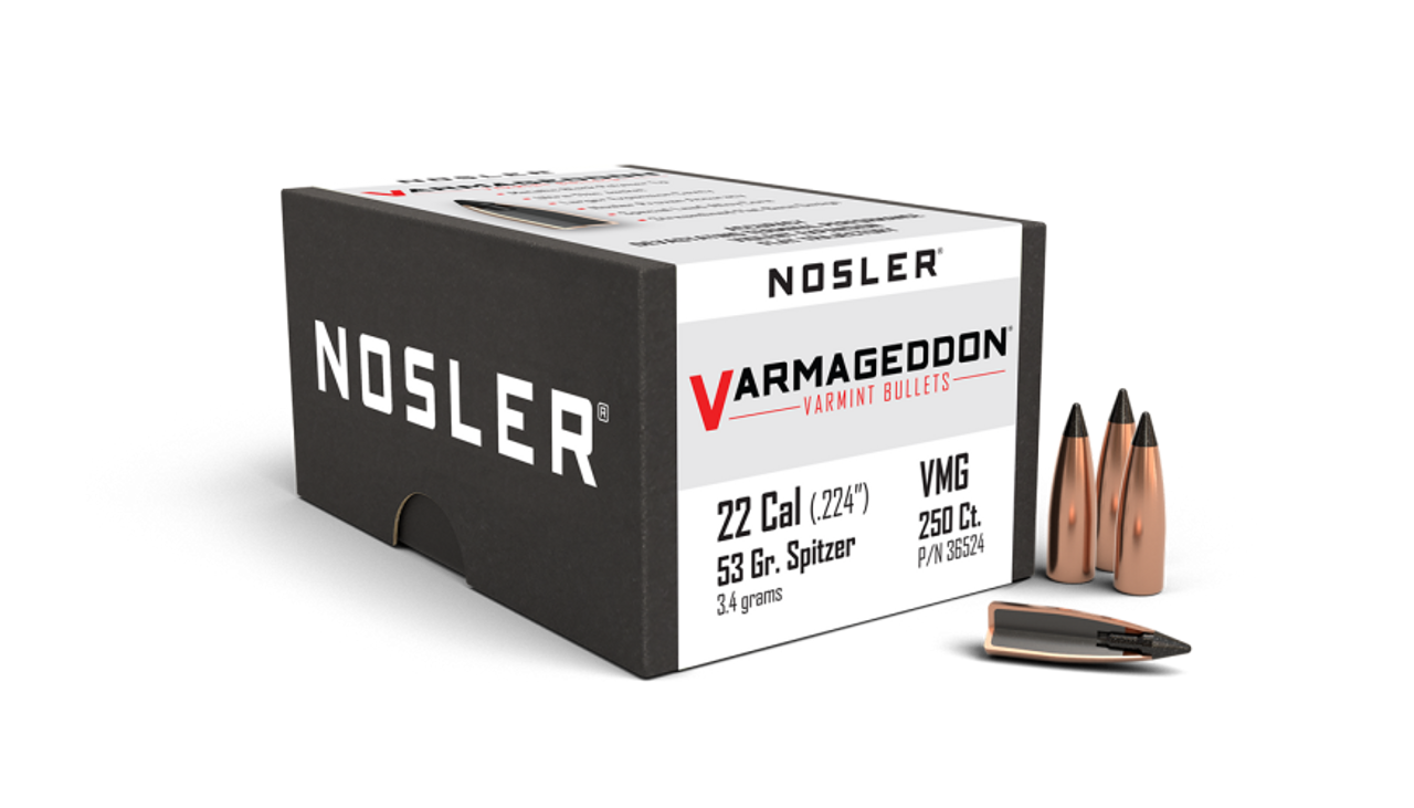 Nosler Varmageddon VG - 22 53g FB Tipped (250ct) Bullets 36524
