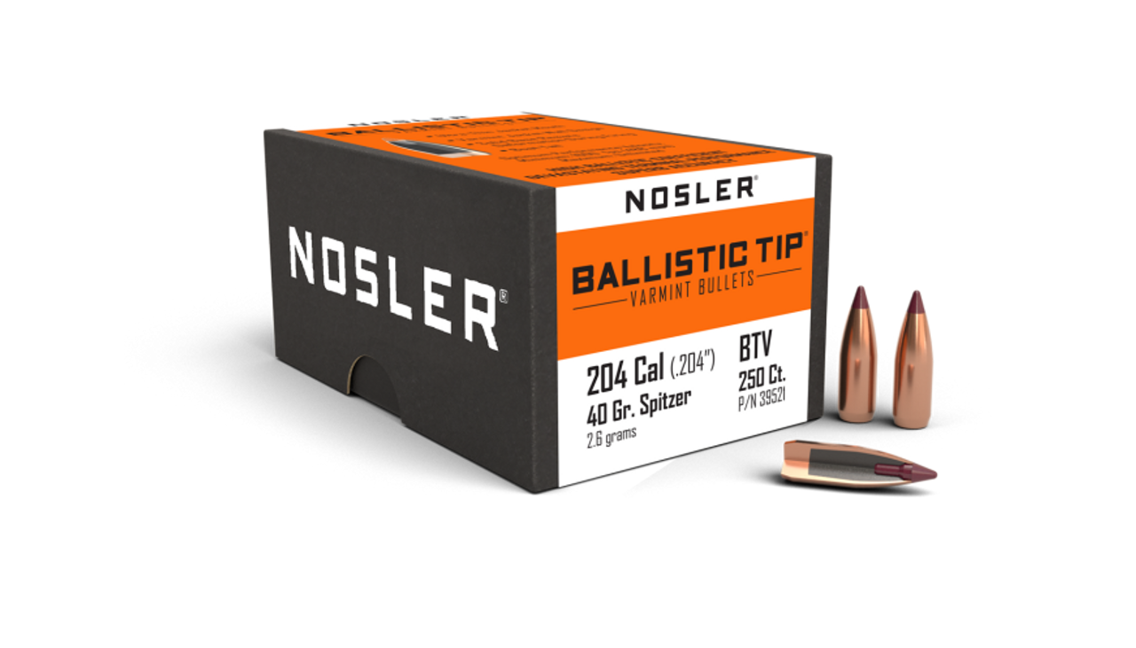 Nosler Ballistic Tip Varmint BT - 204 40g SP (250ct) Bullets 39521