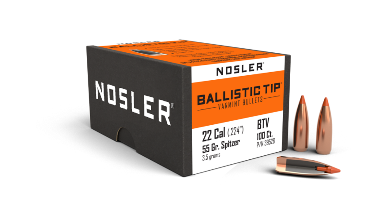Nosler Ballistic Tip Varmint BT - 22 55g SP (100ct) Bullets 39526