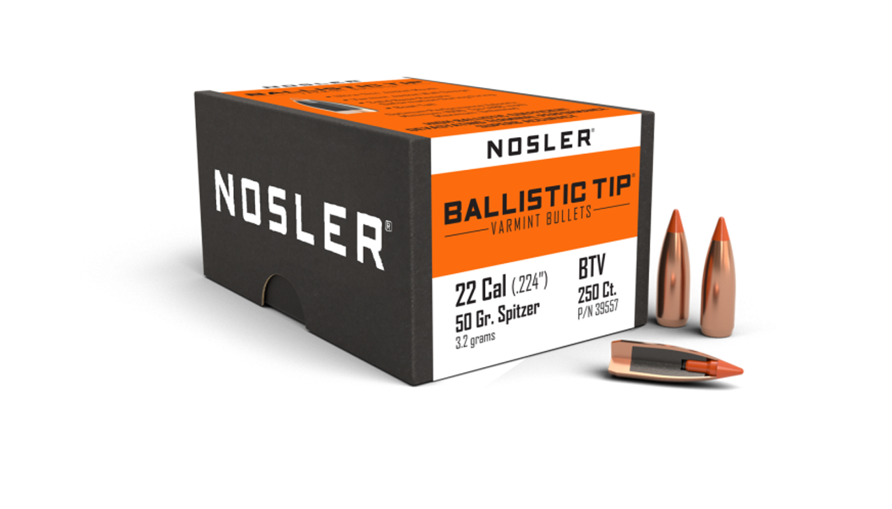 Nosler Ballistic Tip Varmint BT - 22 50g SP (250ct) Bullets 39557