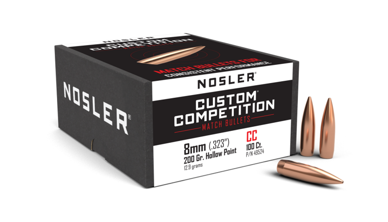 Nosler Custom Competition CC - 8mm 200g HPBT (100ct) Bullets 49524