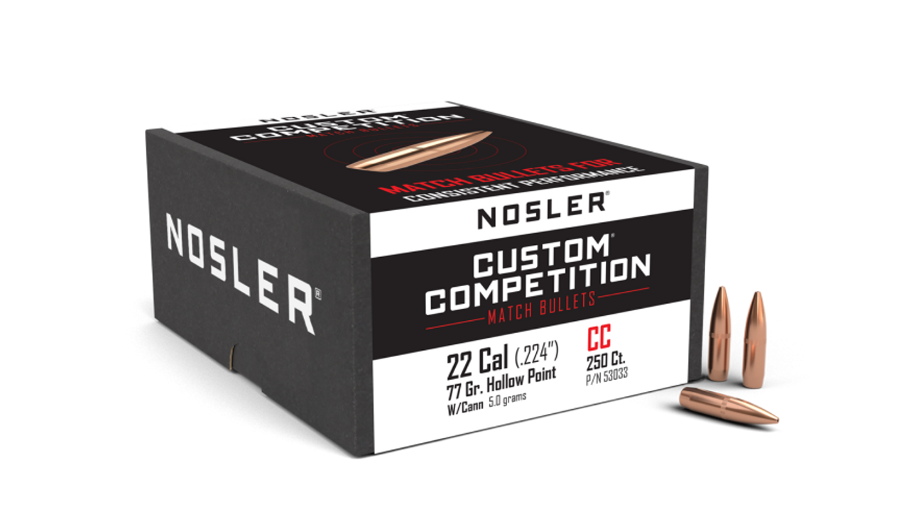 Nosler Custom Competition CC - 22 77g HPBT C470 (250ct) Bullets 53033