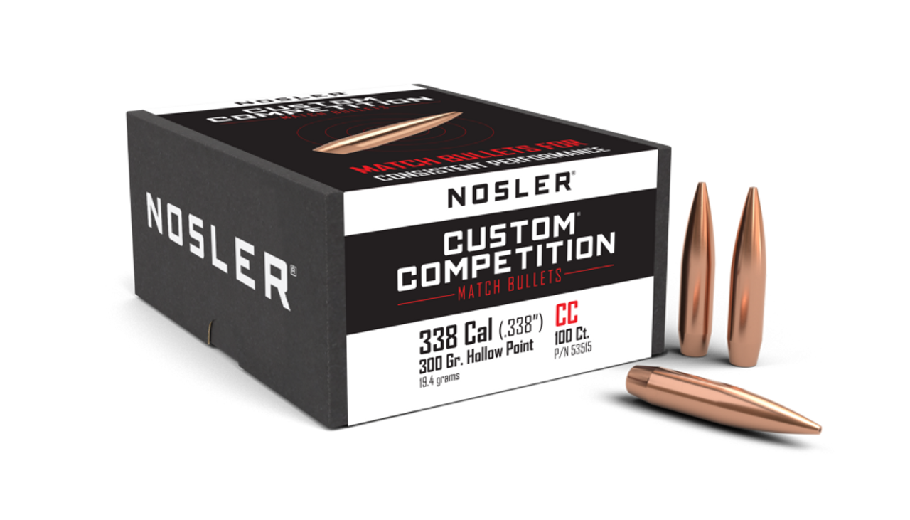 Nosler Custom Competition CC - 338 300g HPBT (100ct) Bullets 53515