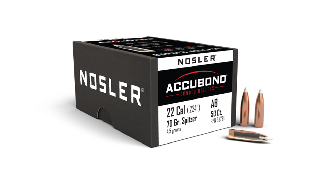 Nosler AccuBond AB - 22 70g SP (50ct) Bullets 53780