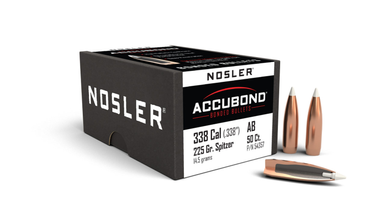 Nosler AccuBond AB - 338 225g SP (50ct) Bullets 54357