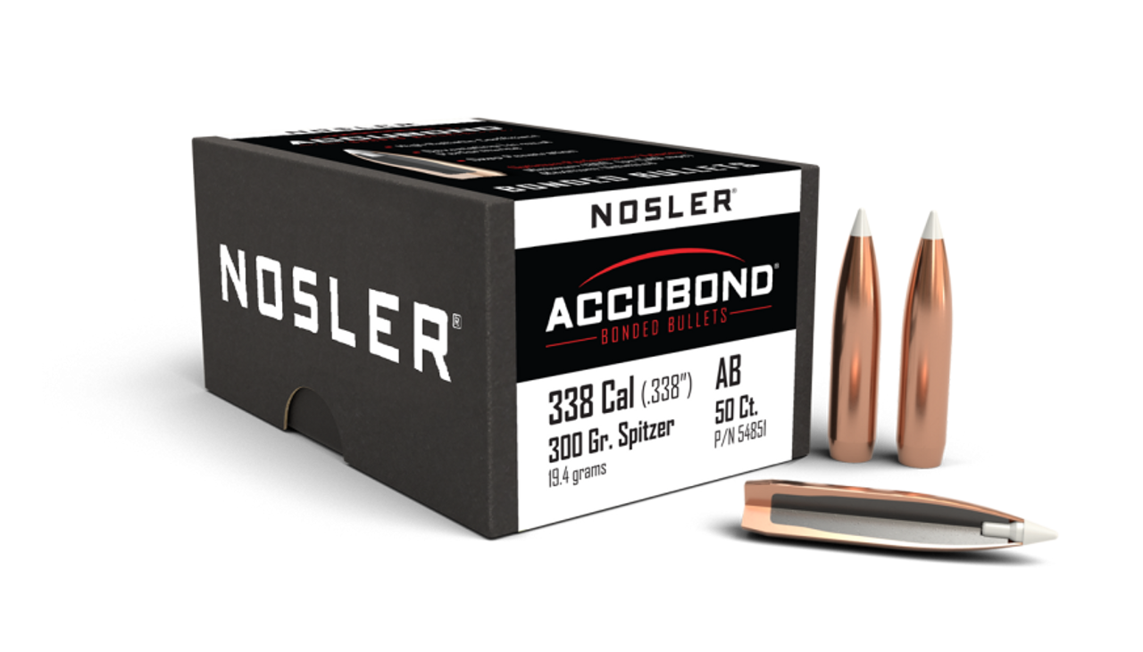 Nosler AccuBond AB - 338 300g SP (50ct) Bullets 54851