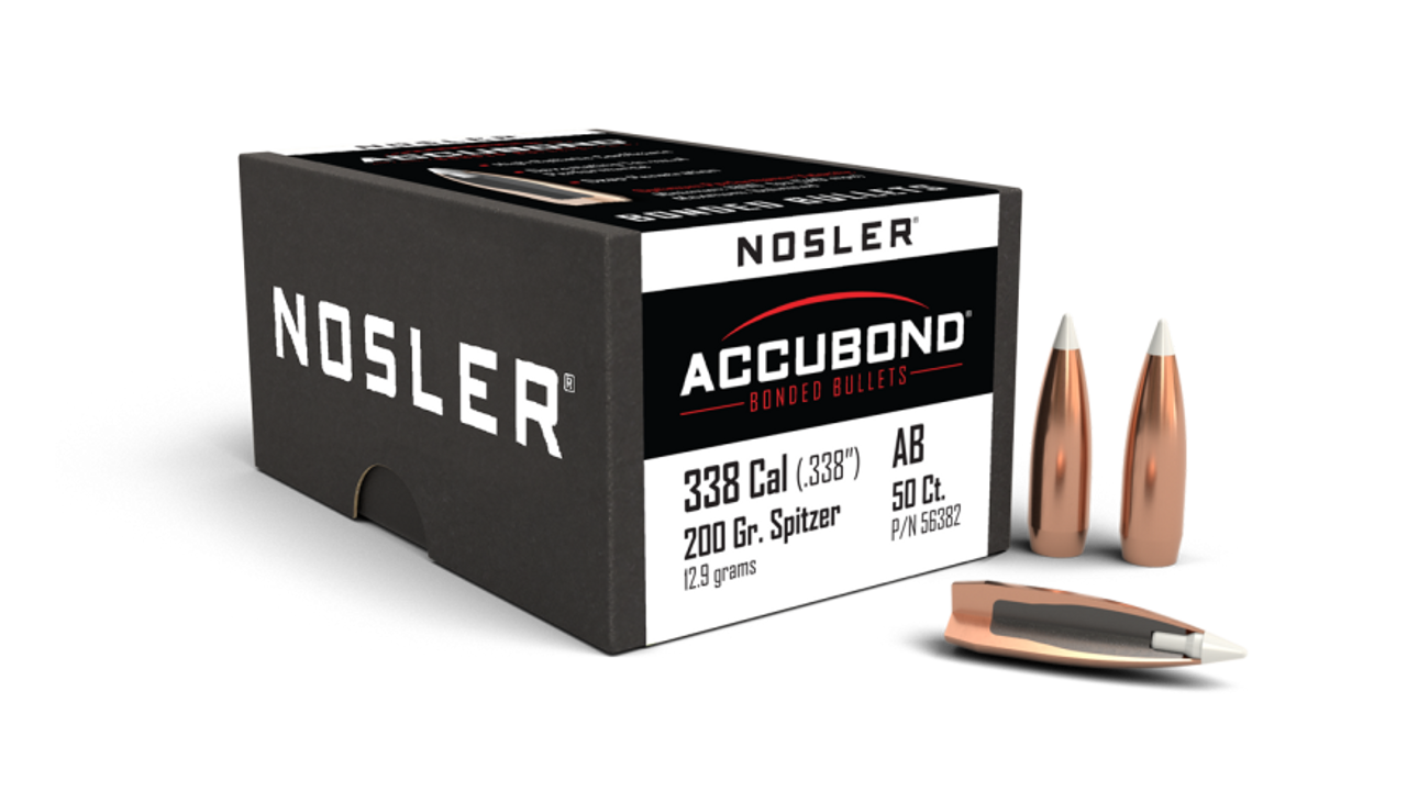 Nosler AccuBond AB - 338 200g SP (50ct) Bullets 56382