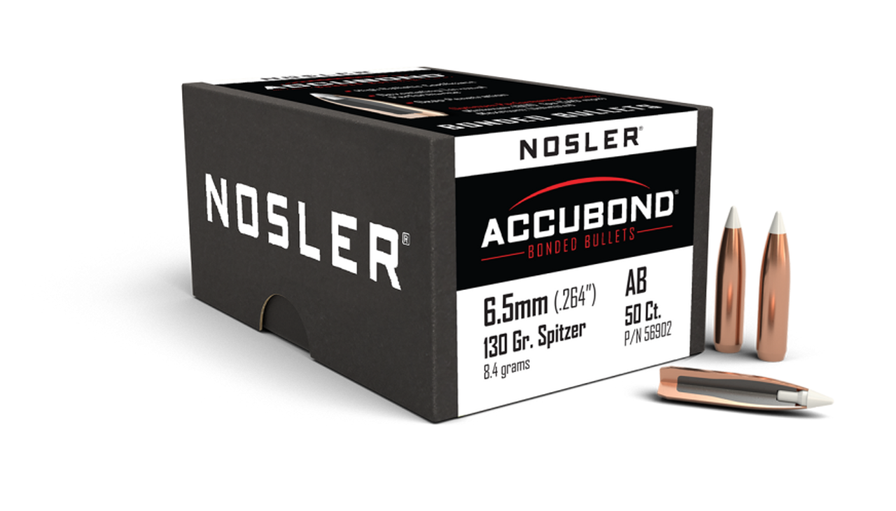 Nosler AccuBond AB - 6.5mm 130g SP (50ct) Bullets 56902