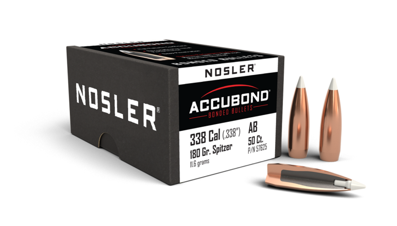 Nosler AccuBond AB - 338 180g SP (50ct) Bullets 57625