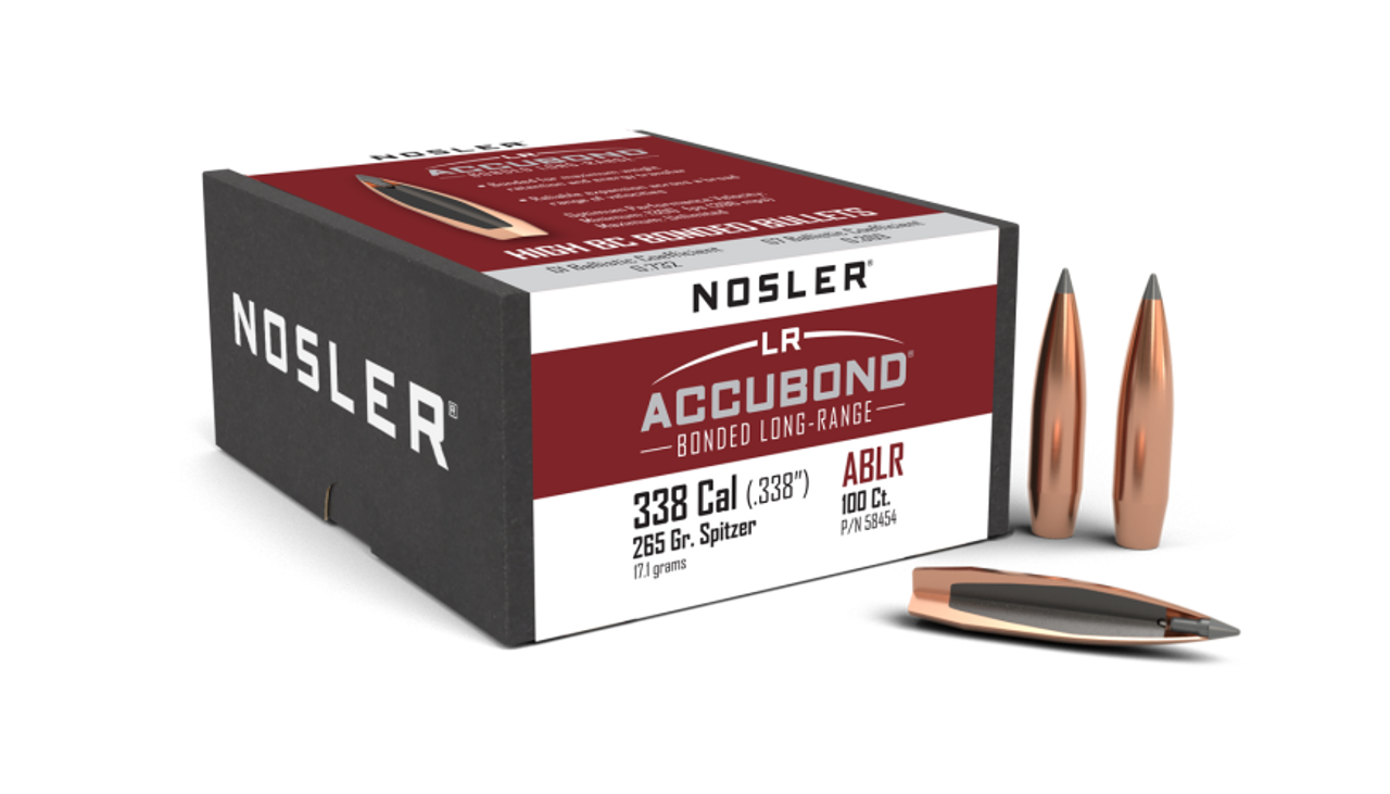 Nosler AccuBond Long Range ABLR - 338 265g SP (100ct) Bullets 58454