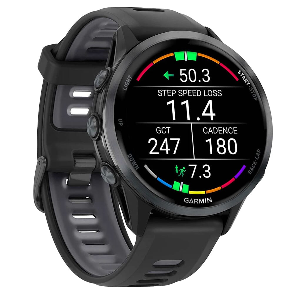 Garmin Forerunner 970 Carbon Gray DLC Titanium w/Black Case and Black/Translucent Whitestone Band 010-02969-00