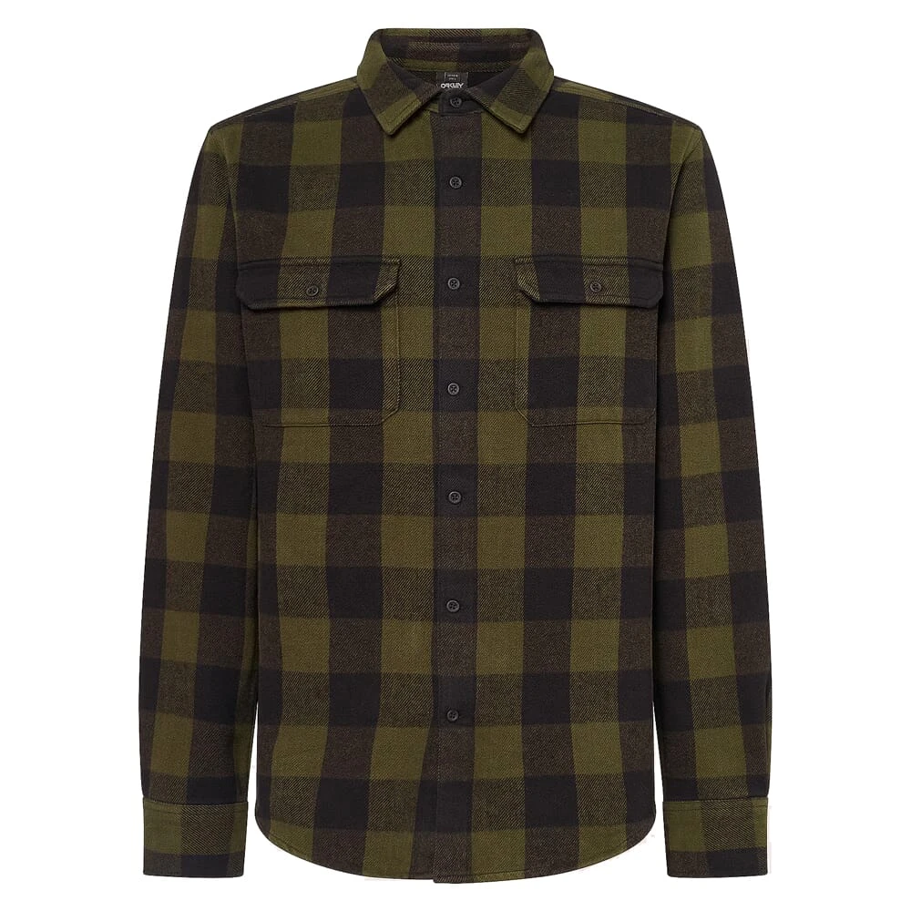 Oakley Terraformic Black/Green Check SS Button-Down Shirt FOA404785-9F2