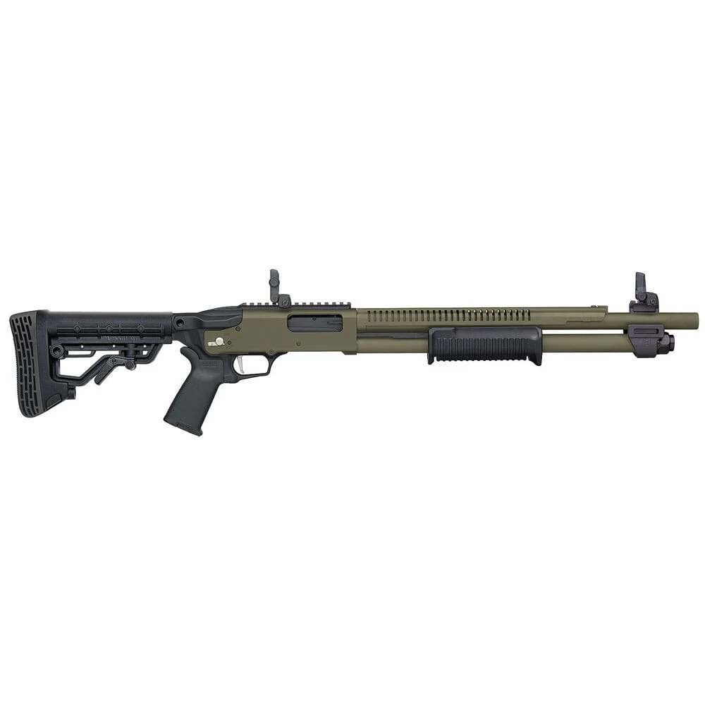 Mossberg 590R 7-Shot 12ga 18.5" Bbl w/Integrated Heat Shield 6+1 OD Green Cerakote Pump-Action Shotgun w/ Rotary Safety Selector 50759