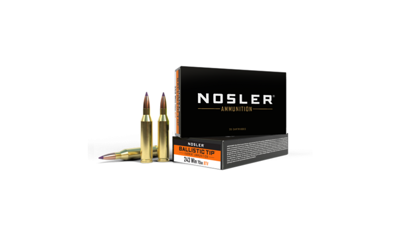 Nosler BT Varmint BTA - 243 Win 70g BT SP (20ct) Ammunition 40041