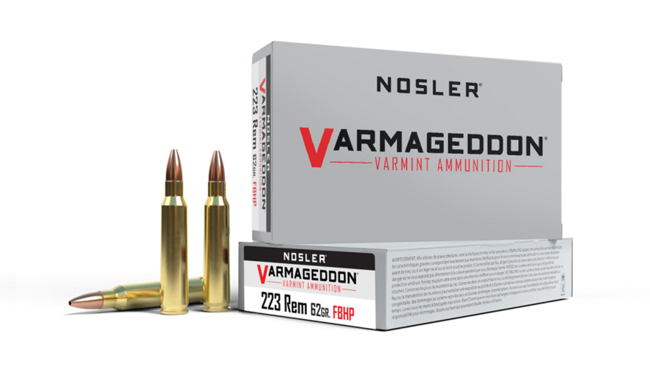 Nosler Varmageddon VGA - 223 Rem 62g VG HPFB (20ct) Ammunition 40223