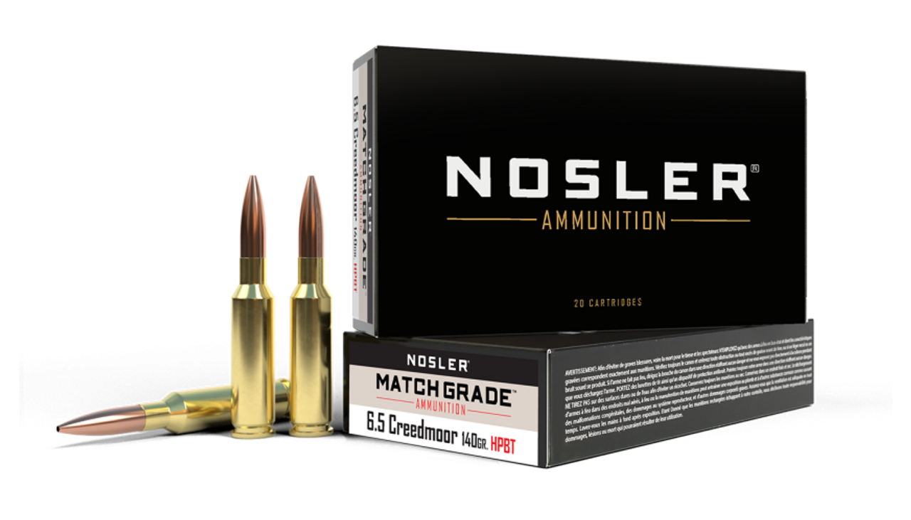 Nosler Match Grade MGA - 6.5mm Creedmoor 140g CC HPBT (20ct) Ammunition 43455