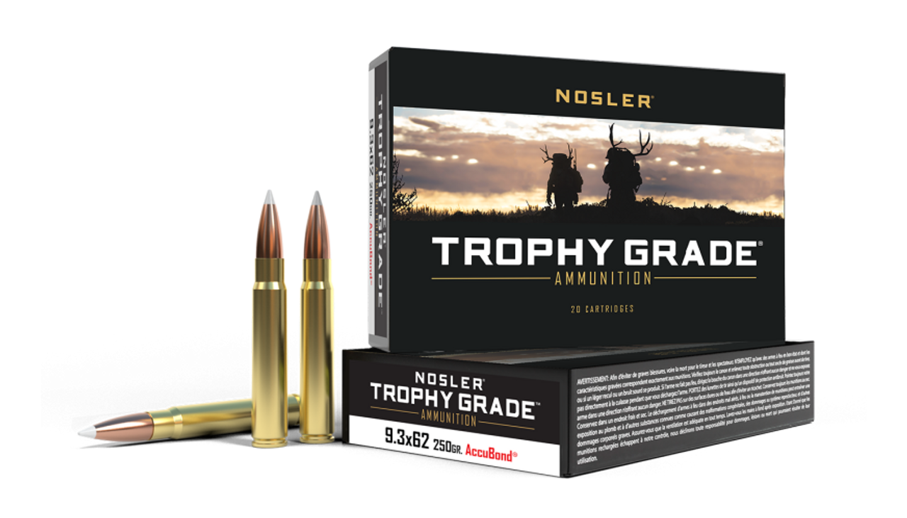 Nosler Trophy Grade TGA - 9.3x62 Mauser 250g AB SP (20ct) Ammunition 48634