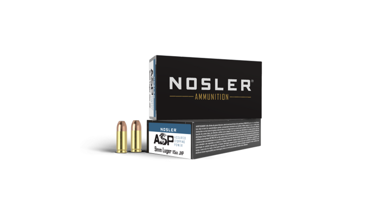 Nosler Assured Stopping Power (ASP) Handgun ASP - 9mm 115g HG JHP (50ct) Ammunition 51017