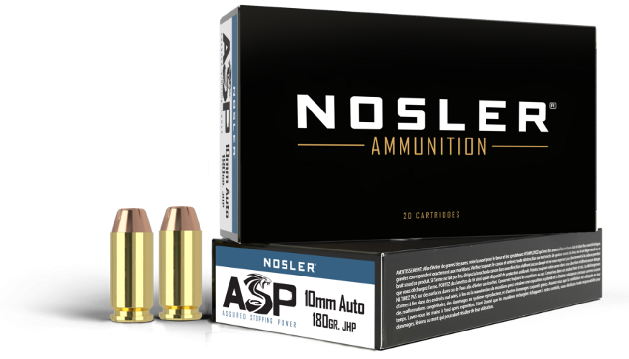 Nosler Assured Stopping Power (ASP) Handgun ASP - 10mm 180g HG JHP (50ct) Ammunition 51412