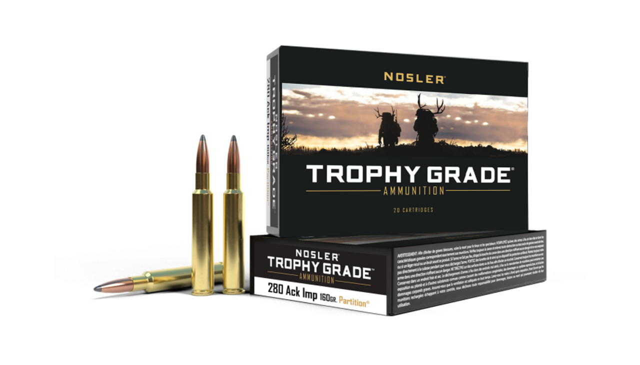 Nosler Trophy Grade TGA - 280 Ack Imp 160g PT SP (20ct) Ammunition 60044