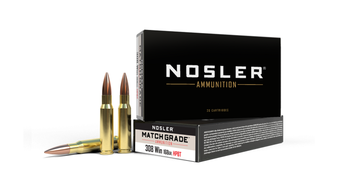 Nosler Match Grade MGA - 308 Win 168g CC HPBT (20ct) Ammunition 60054