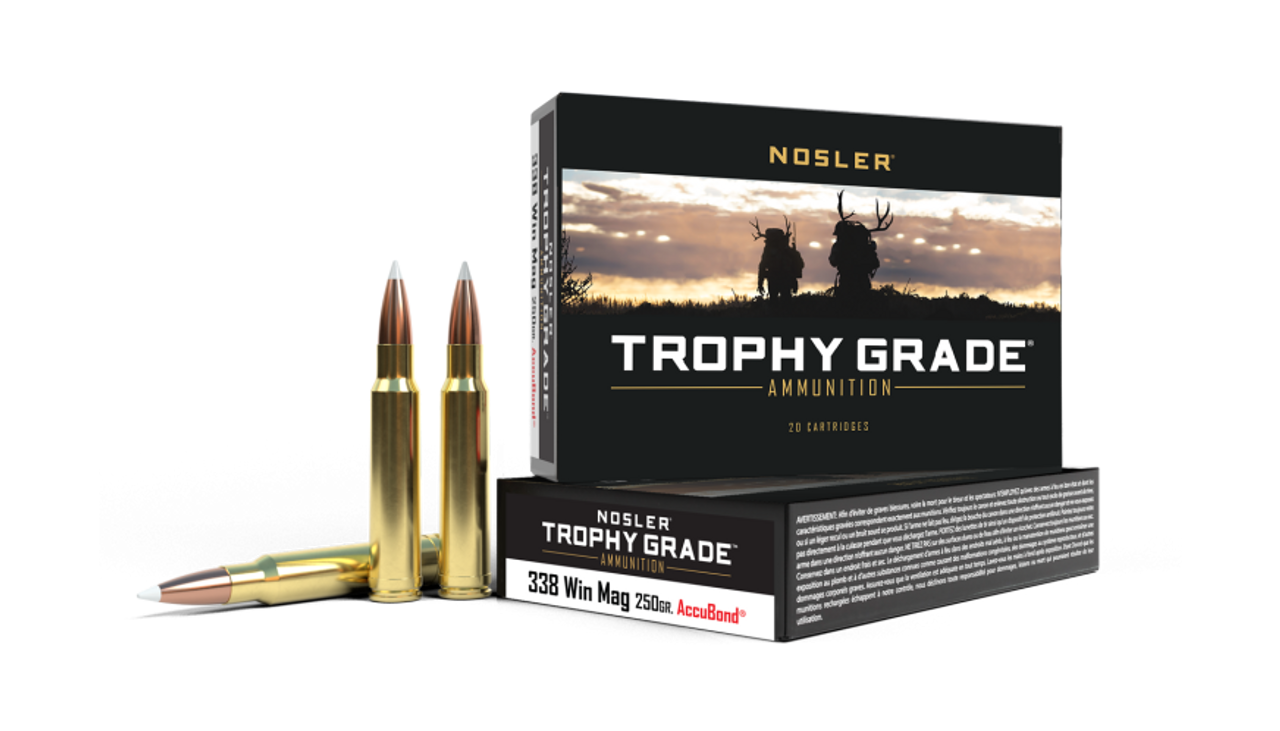 Nosler Trophy Grade TGA - 338 Win Mag 250g AB SP (20ct) Ammunition 60086
