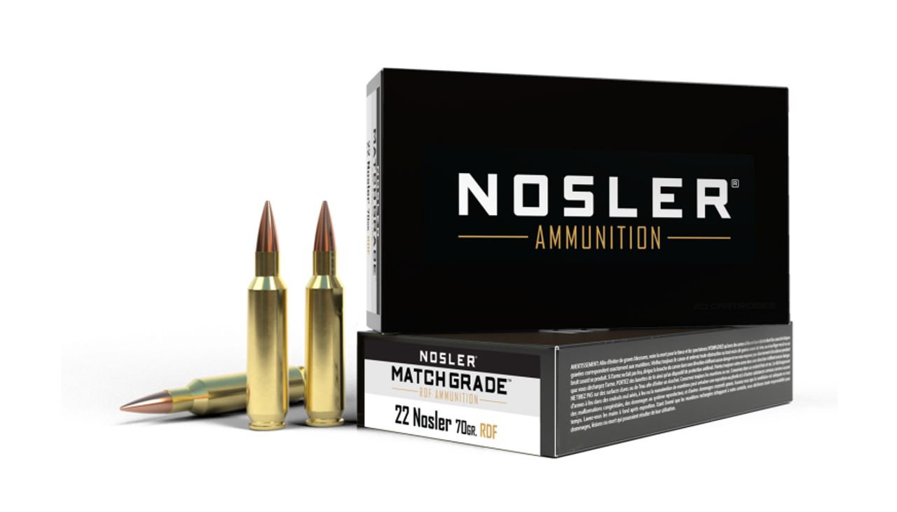 Nosler Match Grade MGA - 22 Nosler 70g RDF HPBT (20ct) Ammunition 60124