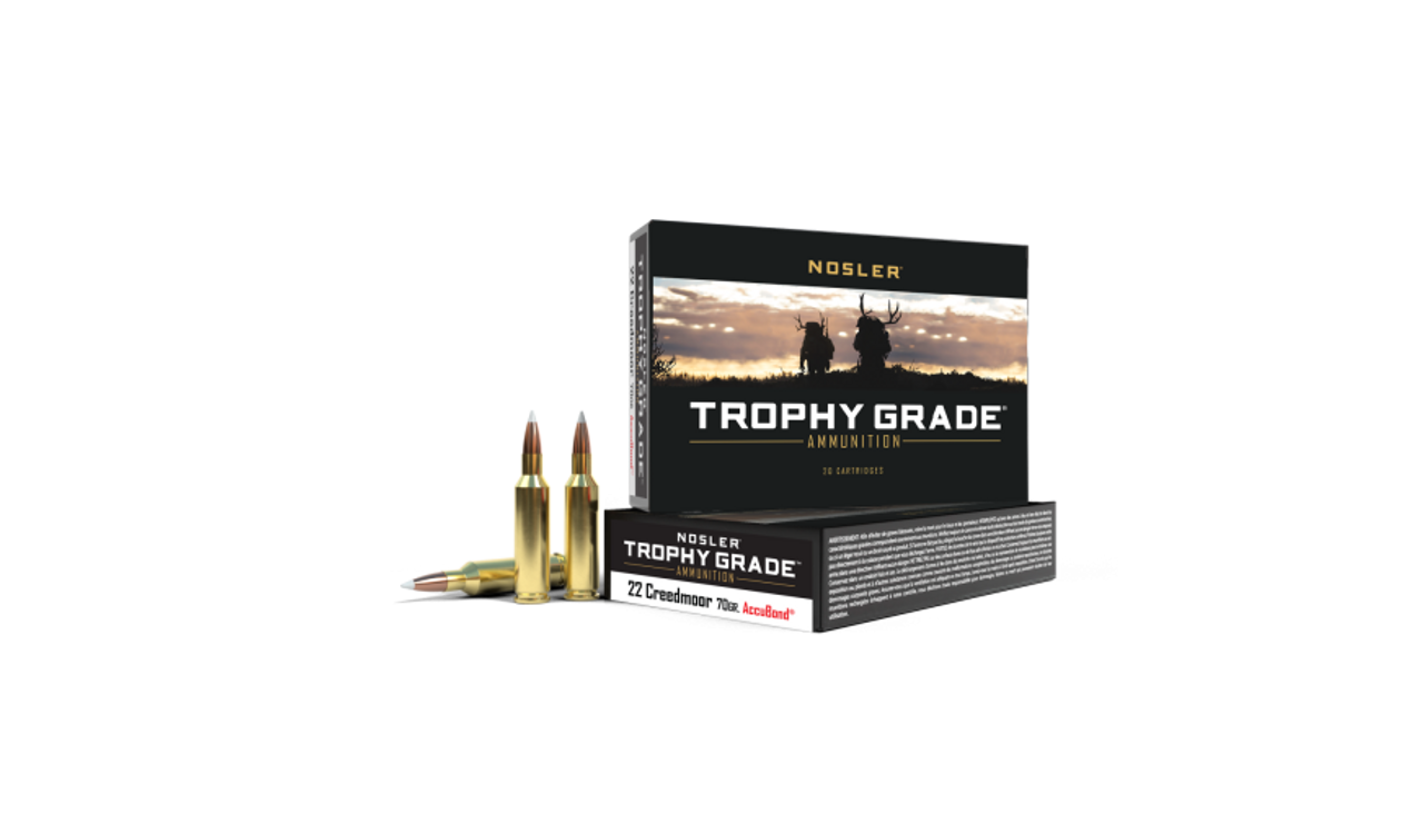 Nosler Trophy Grade TGA - 22 Creedmoor 70g AB SP (20ct) Ammunition 60152
