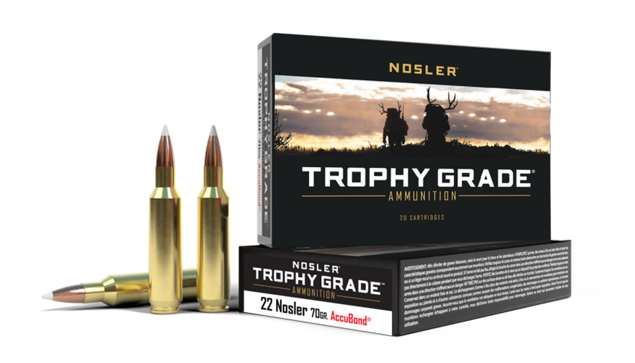 Nosler Trophy Grade TGA - 22 Nosler 70g AB SP (20ct) Ammunition 60918