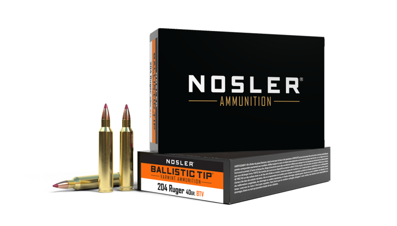 Nosler BT Varmint BTA - 204 Rug 40g BT SP (20ct) Ammunition 61021