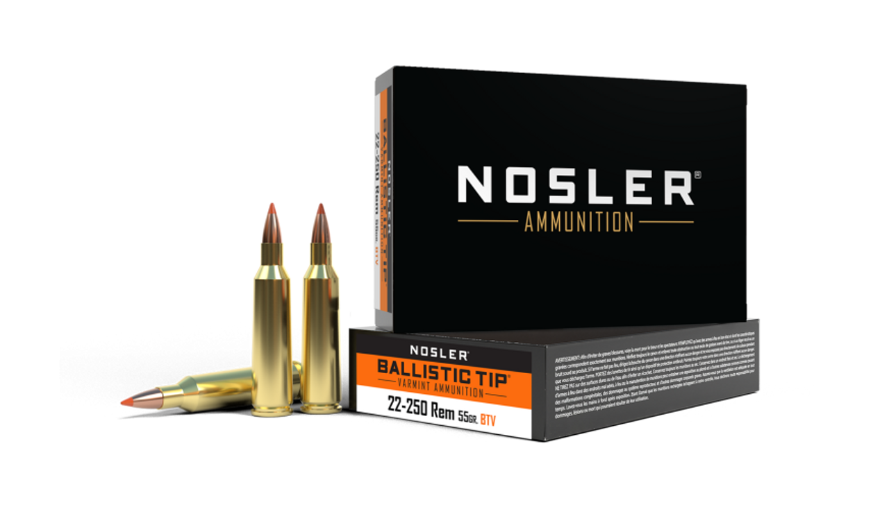 Nosler BT Varmint BTA - 22-250 Rem 55g BT SP (20ct) Ammunition 61034