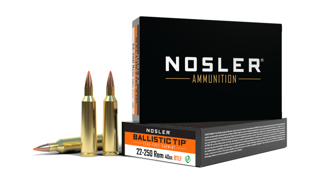 Nosler BT Varmint BTA - 22-250 Rem 40g BTLF SP (20ct) Ammunition 61044