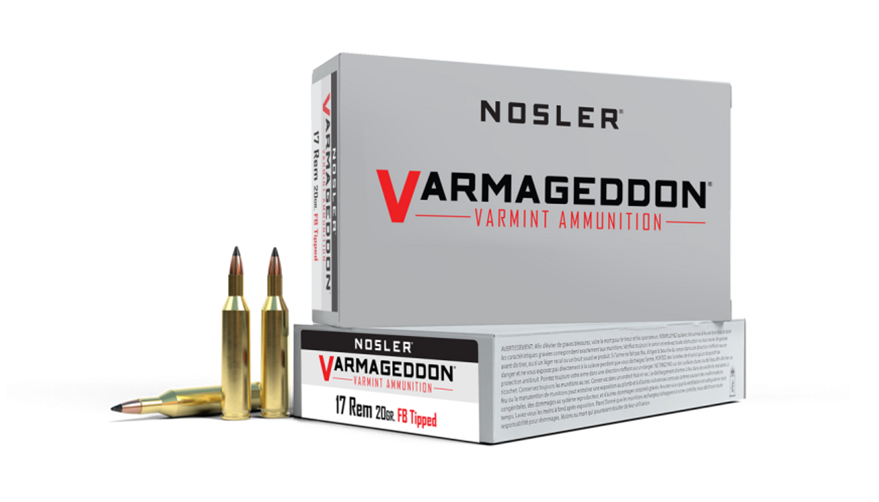 Nosler Varmageddon VGA - 17 Rem 20g VG FBT (20ct) Ammunition 65105