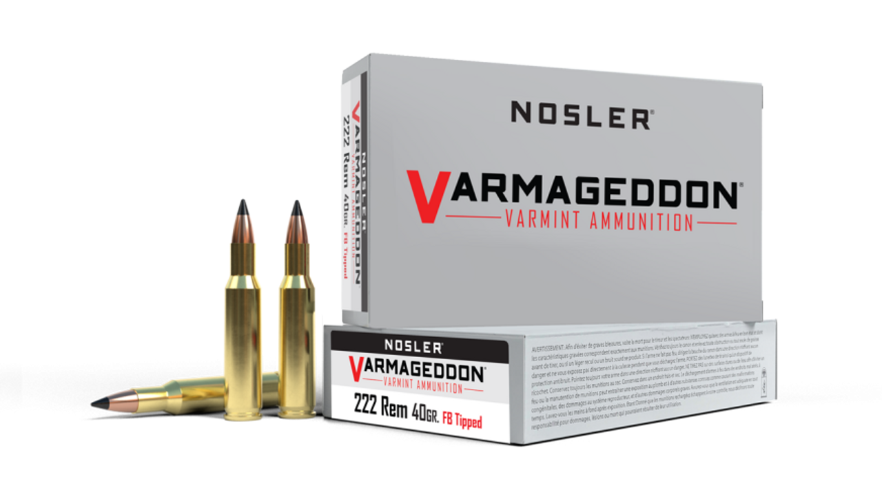 Nosler Varmageddon VGA - 222 Rem 40g VG FBT (20ct) Ammunition 65135