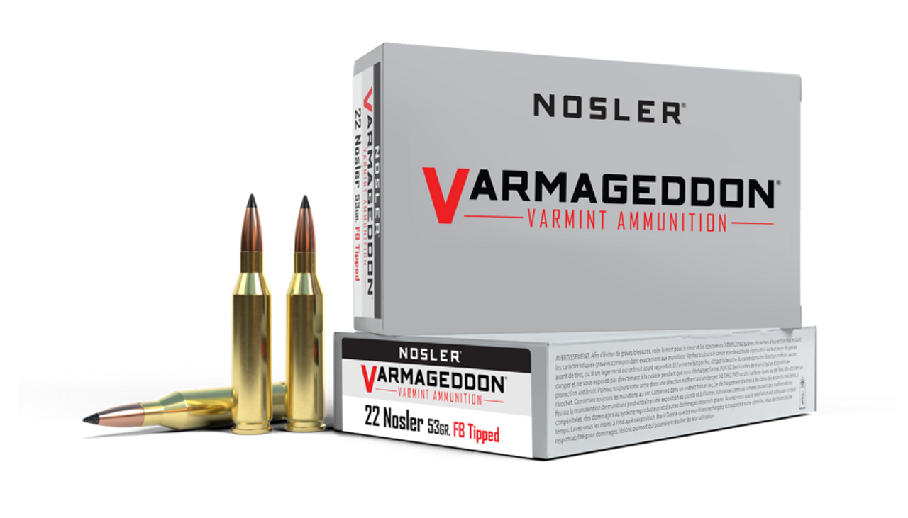 Nosler Varmageddon VGA - 22 Nosler 53g VG FBT (20ct) Ammunition 65177