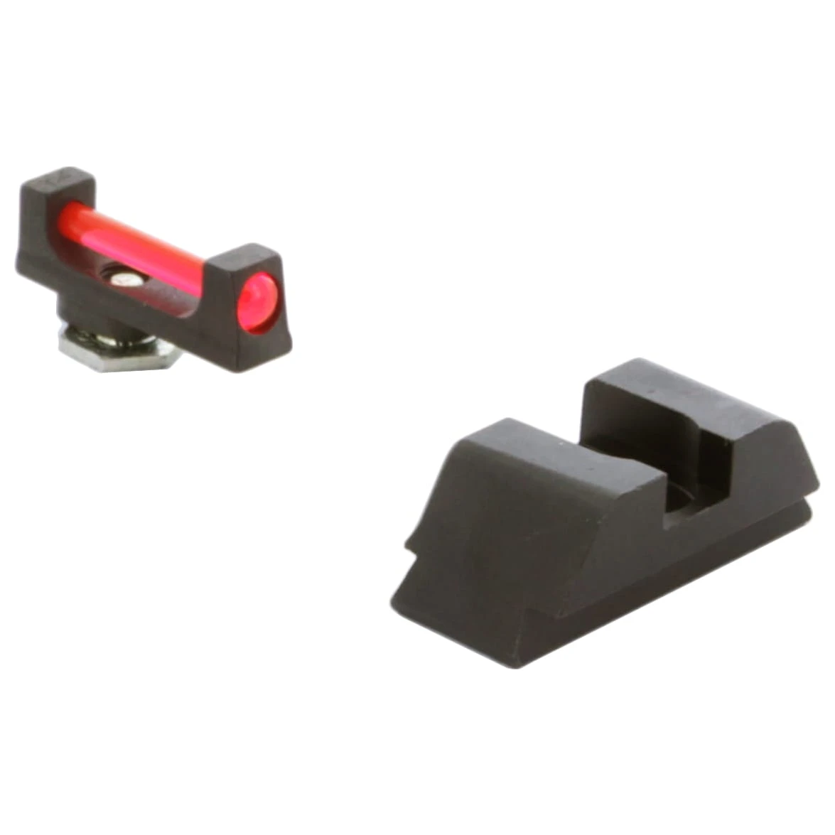 Ameriglo 1L Red Fiber .115" FRONT Flat Black REAR Optic Height Fiber, Glock - All Models GFT-140