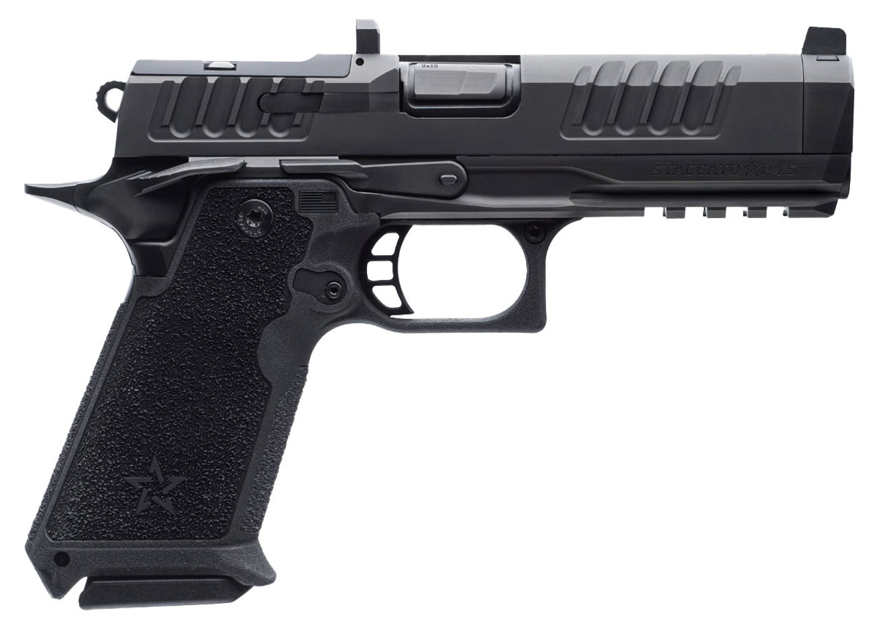 Staccato Base HD P4.5 9mm DLC Barrel Ameriglo Front Sight DLC/SS Finish 2x Mags 20-1300-000106