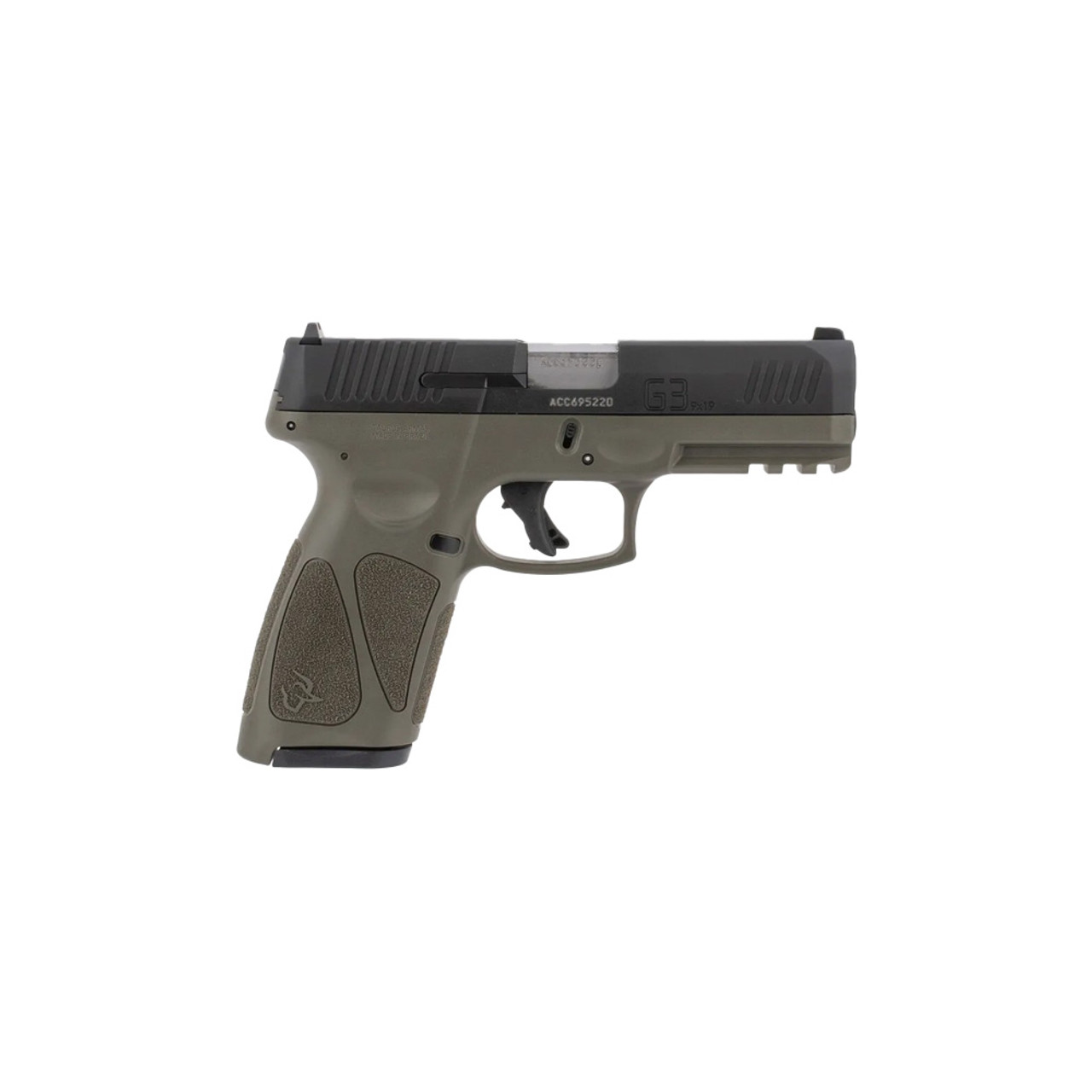 Taurus G3 9mm 4.0" Bbl BR/MS Green Pistol w/(1) 15rd & (1) 17rd Mag 1-G3B94BB