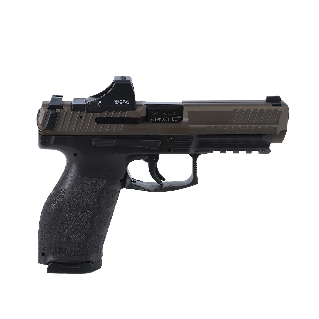 HK VP9A1 F 9mm 4.5" Bbl Optics Equipped SCS Midnight Bronze Pistol w/(1) 17rd & (1) 20rd Mag 81001301