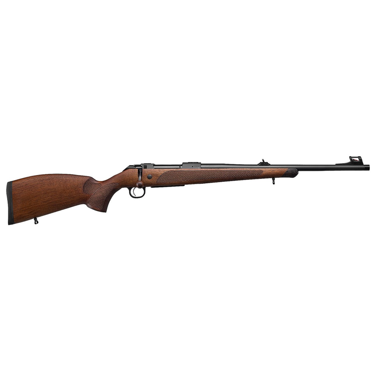 CZ-USA 600 Plus Lux 30-06 5rd 20" Bbl M15x1 Drilled & Tapped Walnut Stock Rifle Fiber-Optic Front/Adj Rear Sights Walnut Bolt Knob 07308