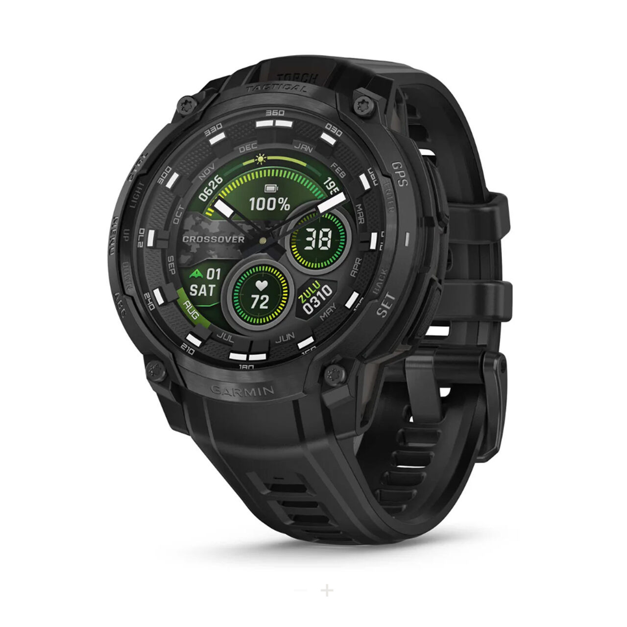 Garmin Instinct Crossover AMOLED Tactical Black Advanced Health and Fitness Smartwatch 010-03398-02