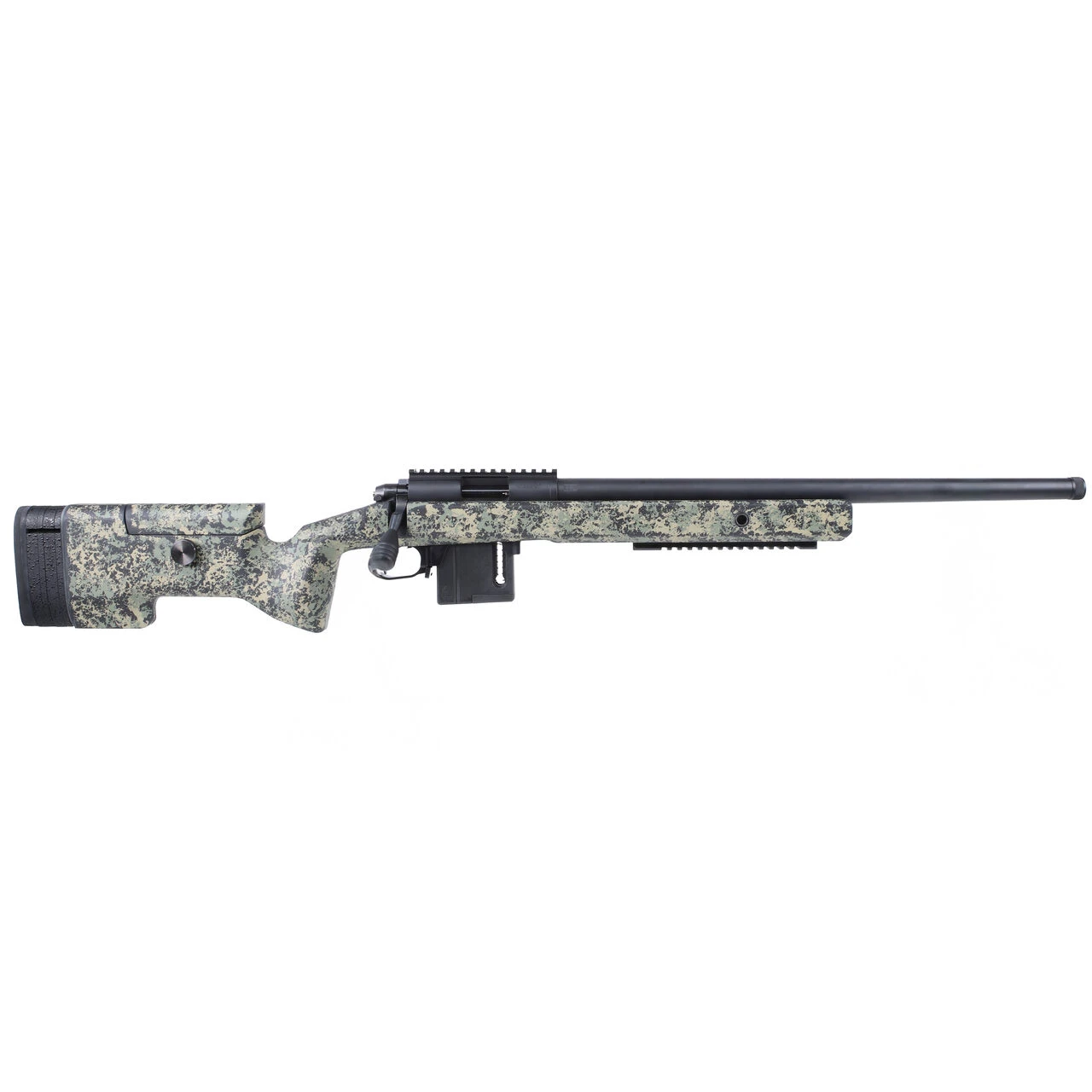 Vudoo Gun Works Gen2 McMillan U-1 Adjustable .22 LR 22" Bbl Bartlein MTU 1/2-28 20MOA BA Molded Vudoo Ambush M5 DBM RAV-V22-RH-BLK-22TBS-GBRB-MCM