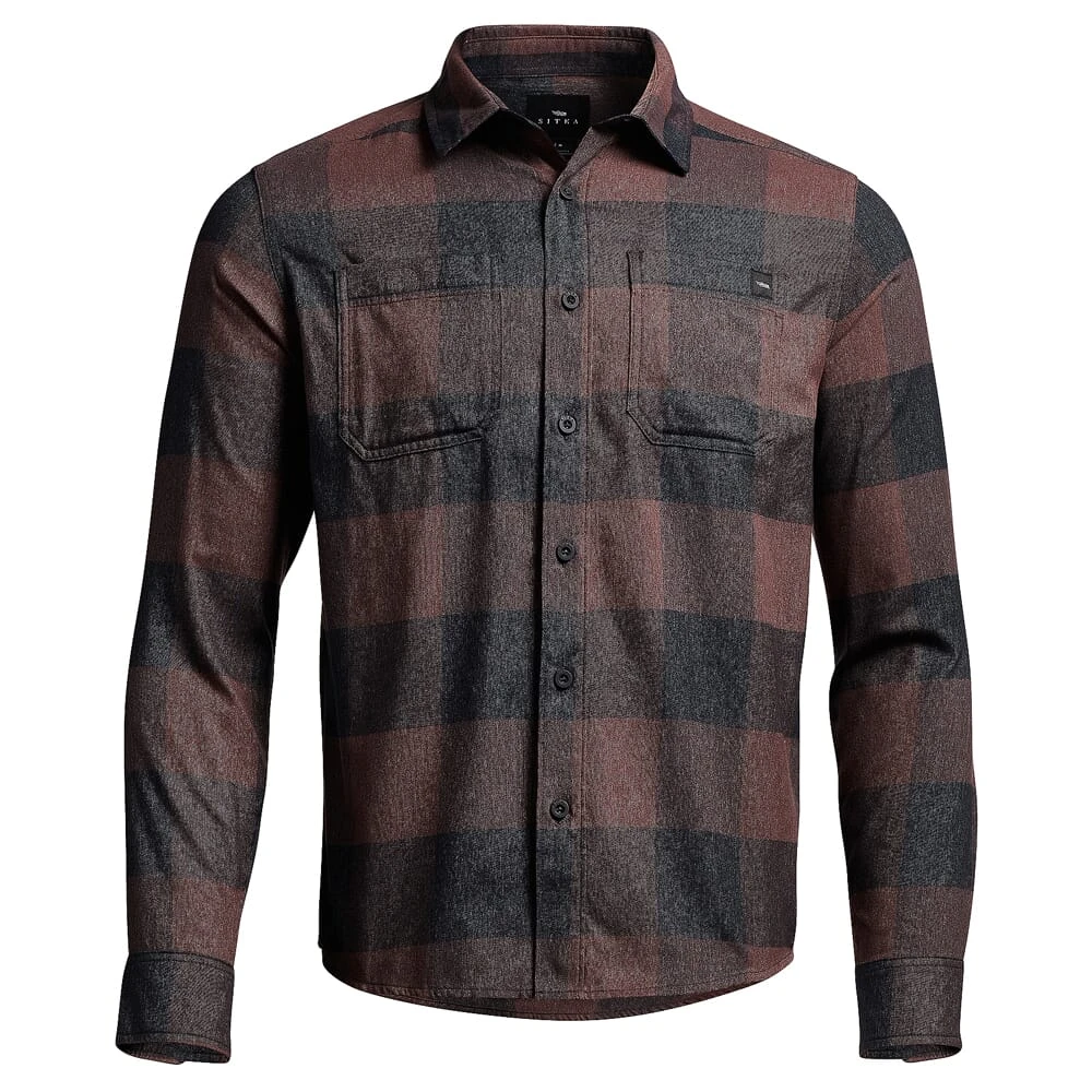 Sitka Gear Grange Flannel Dark Red Plaid Small 600071-DRP-S