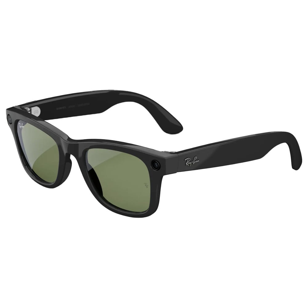 Ray-Ban Meta Wayfarer Shiny Black G15 Green 0RW4012-601/71-50