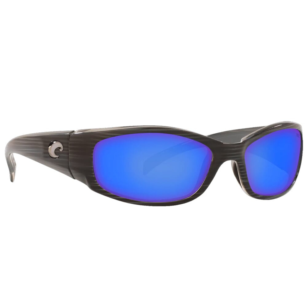 Costa Hammerhead Silver Teak Frame Sunglasses w/ Blue Mirror 580P Lenses HH-28-OBMP