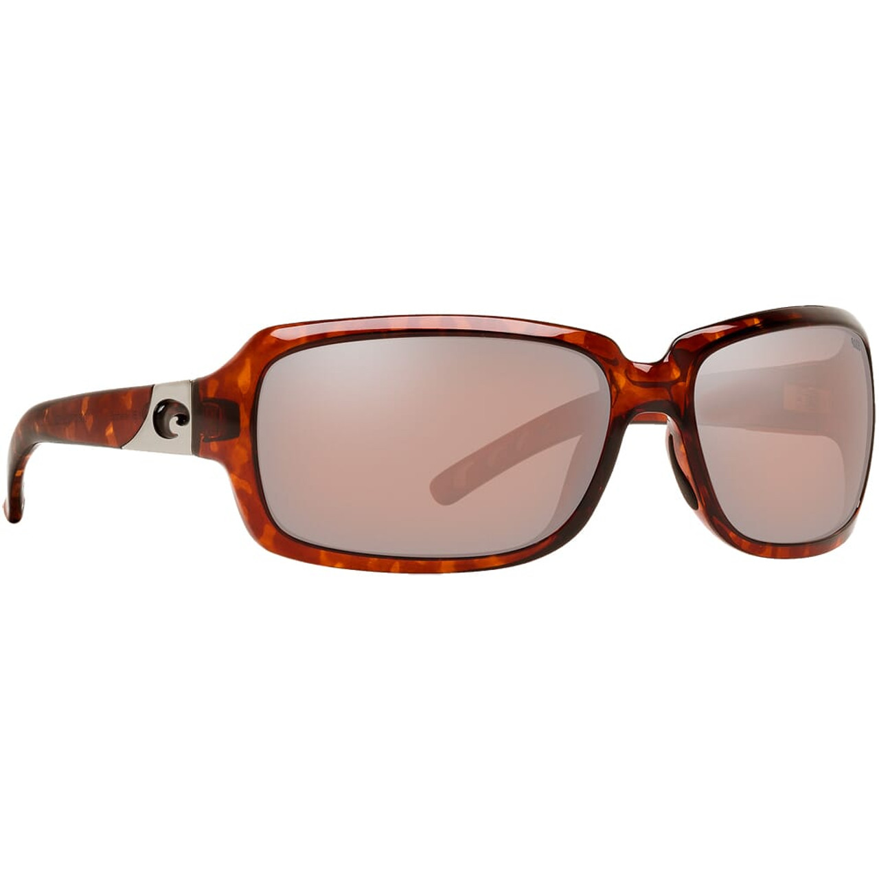 Costa Isabela Tortoise Frame Sunglasses w/ Copper Silver Mirror 580P Lenses IB-10-OSCP